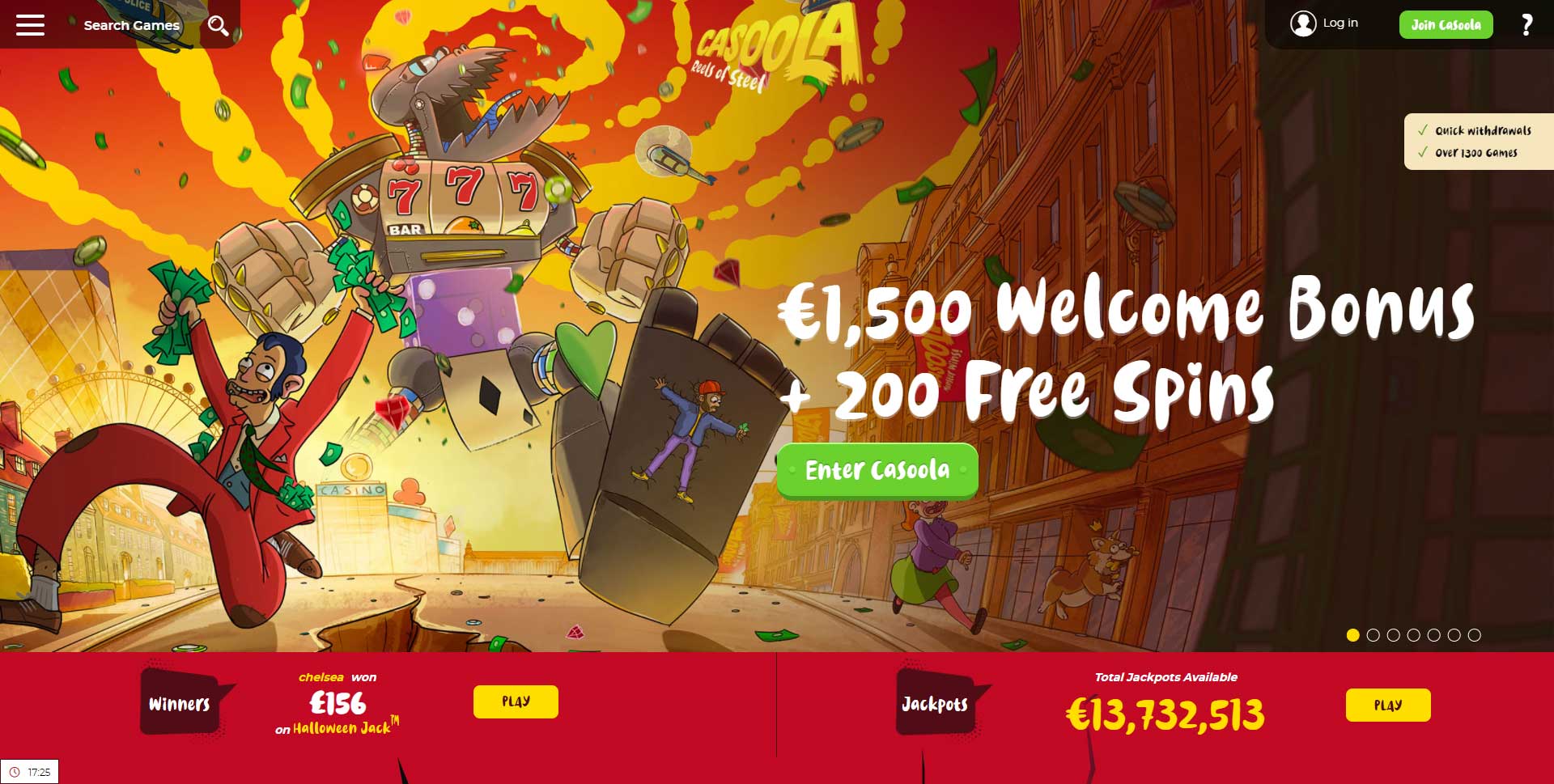 200 Free Spins at Casoola Casino