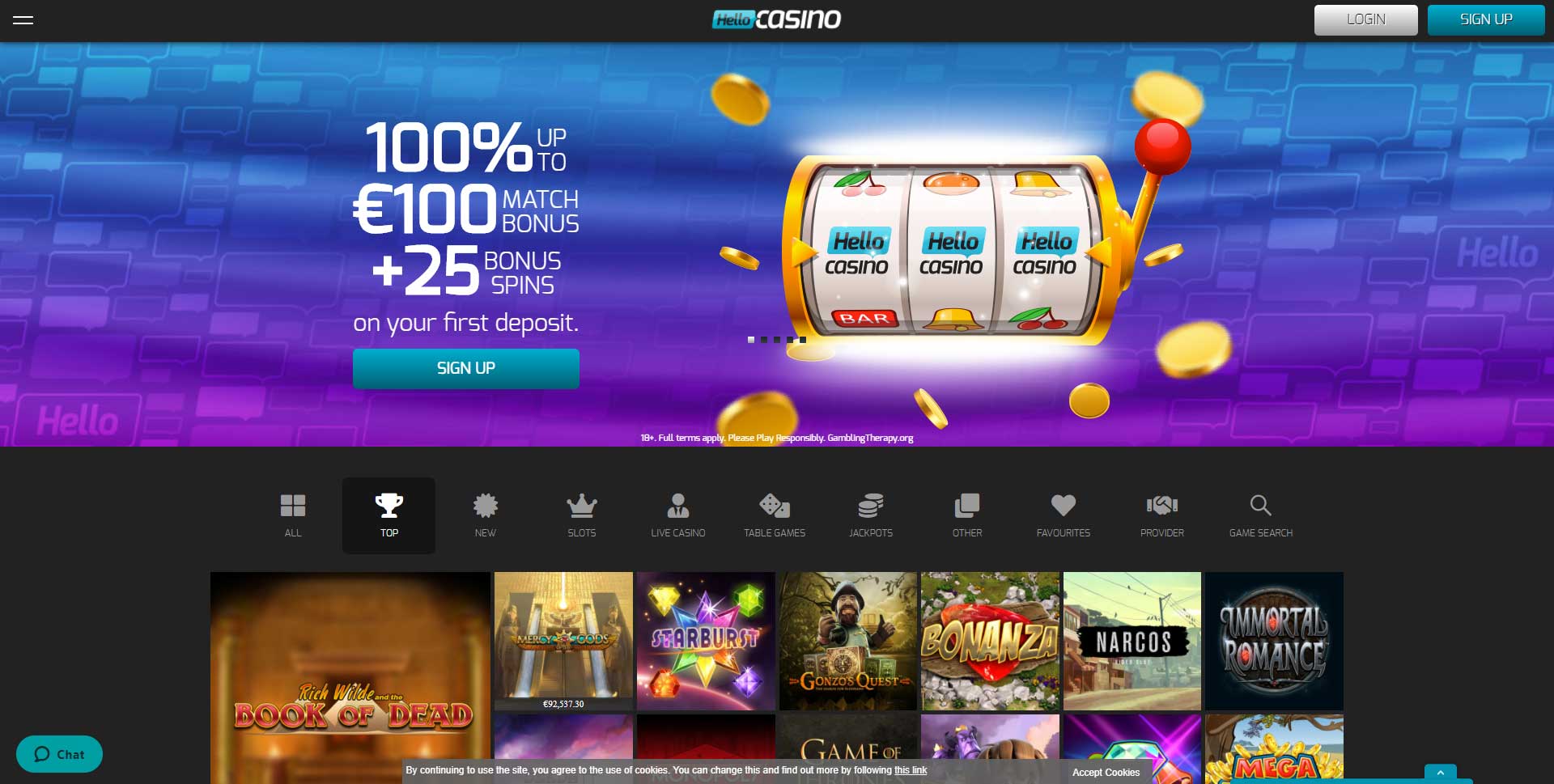 25 free spins from your first deposit