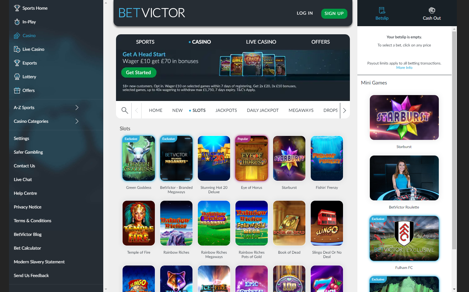 BetVictor Casino Games