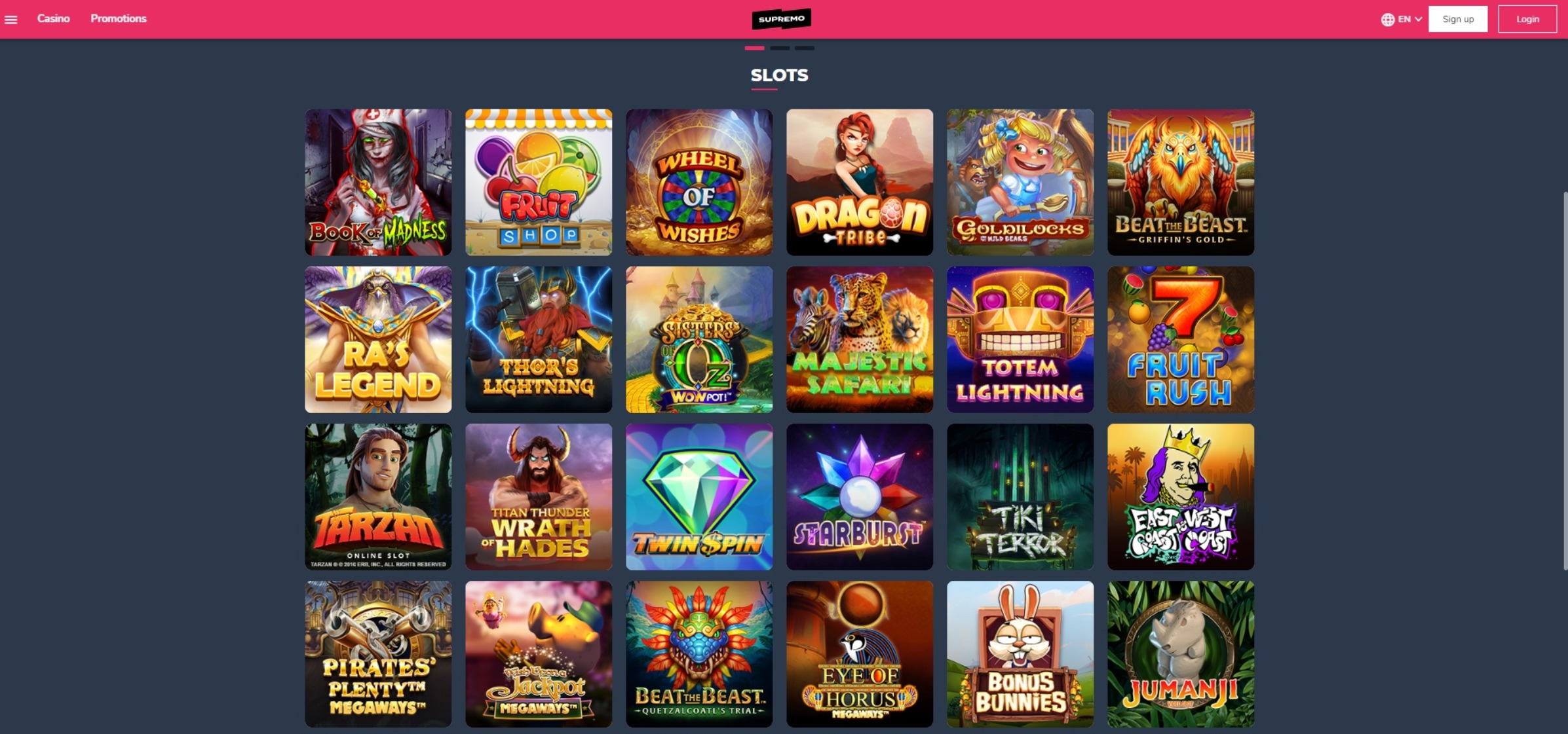 supremo casino slots games