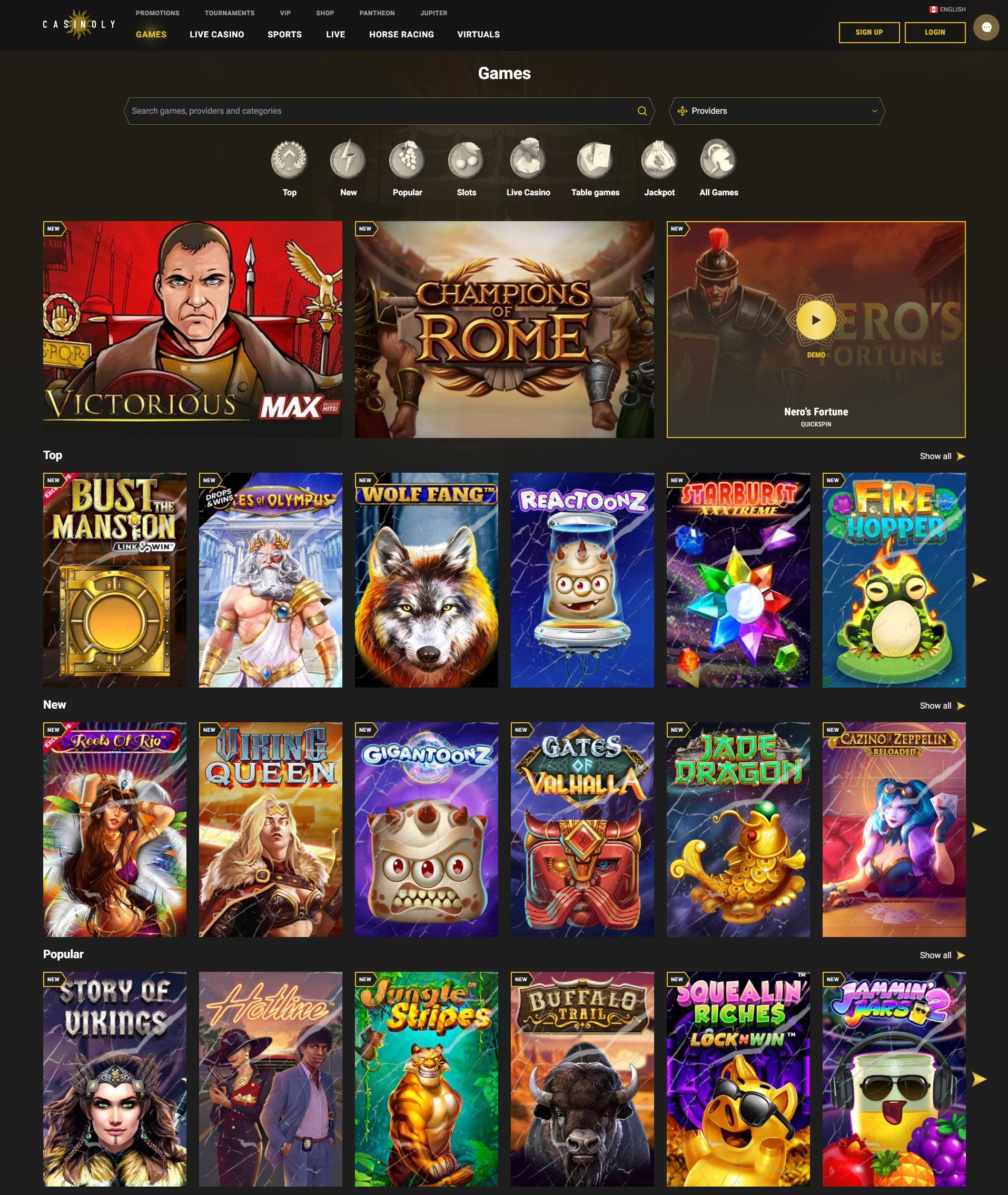 Casinoly Casino Games