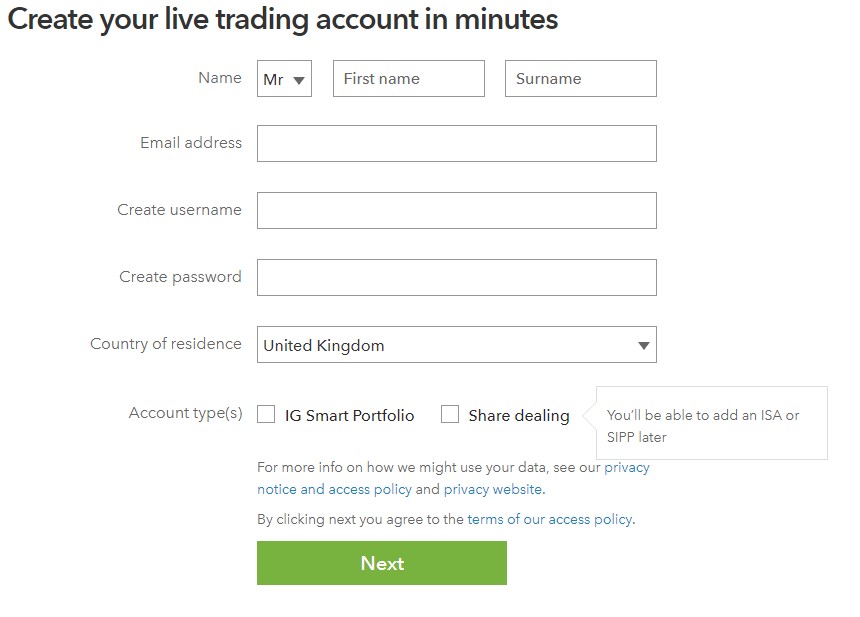 Fill out Registration form