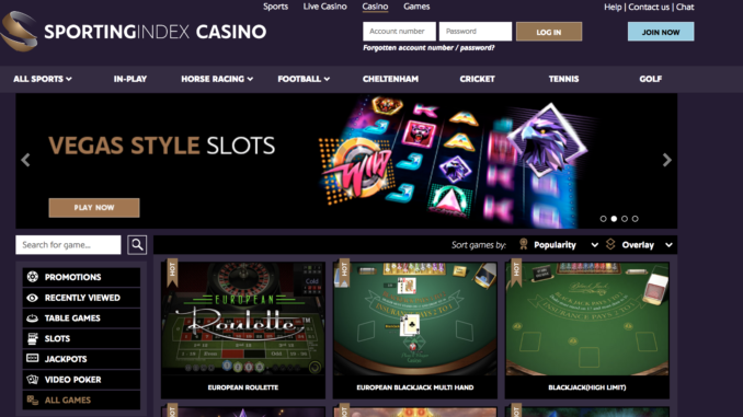 Sporting Index Casino