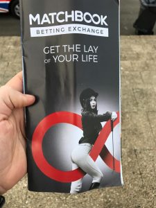 Matchbook advertising in the Sandown Guide. Get the Lay of your Life. Worth opening an account just for their sense of humour.