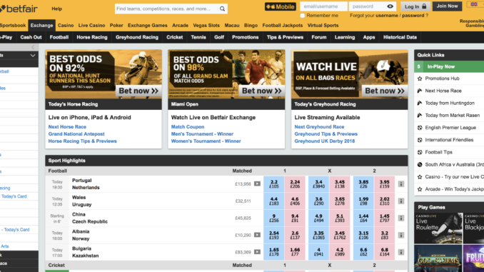 Betfair Similar Sites