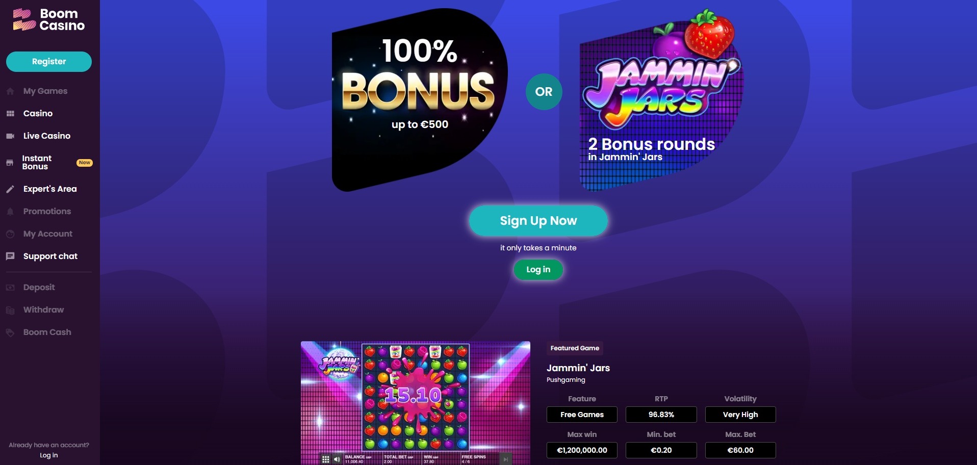 Boom Casino Welcome Offer & Promotions