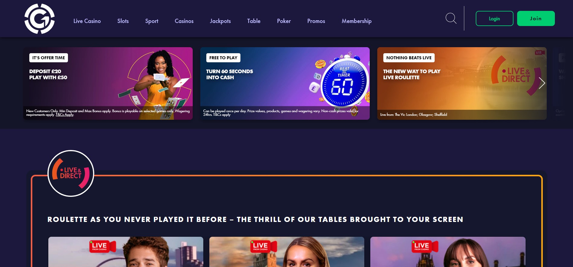 Grosvenor Casino Screenshot